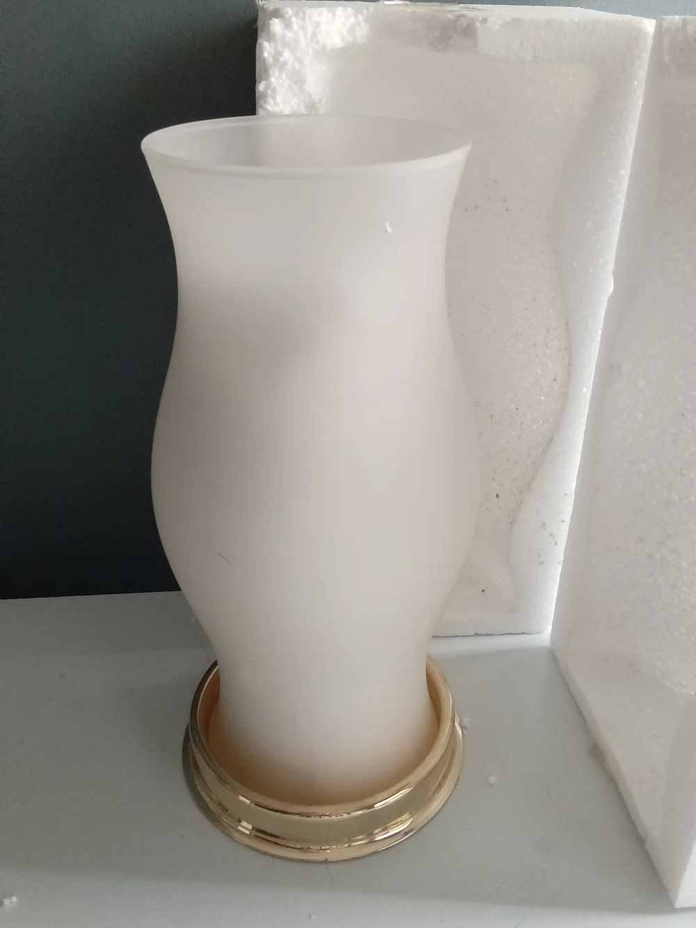GKI Bethlehem Lighting 12 Inch Frosted Glass Hurricane Vase LED Amber Candle